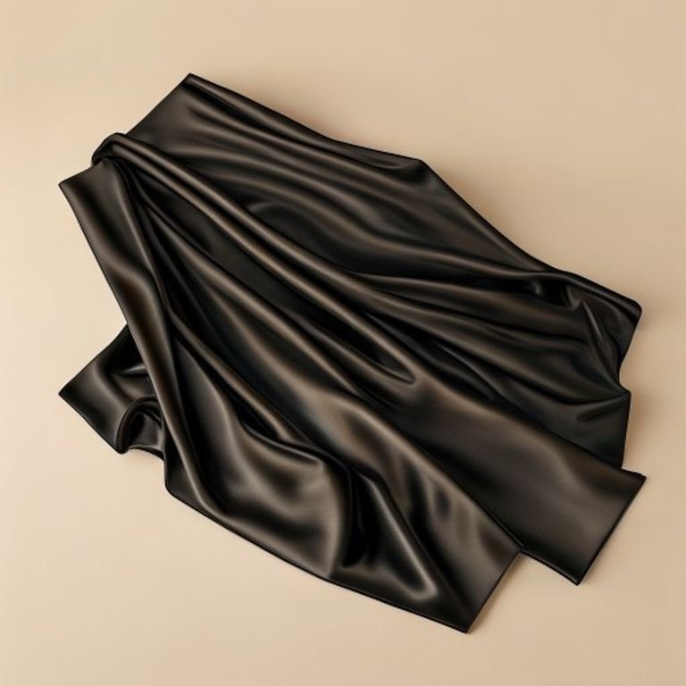 Stretch Satin — Jet Black (per metre)
